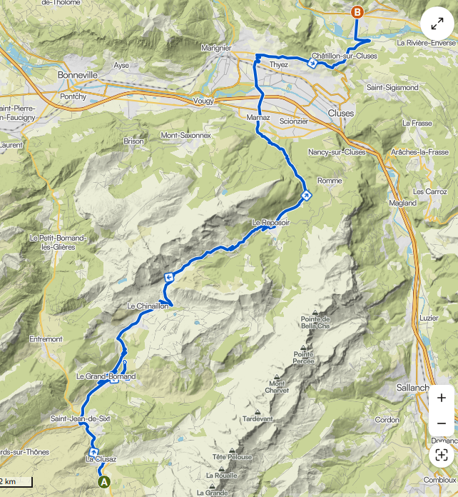 Routekaart Over de Colombière